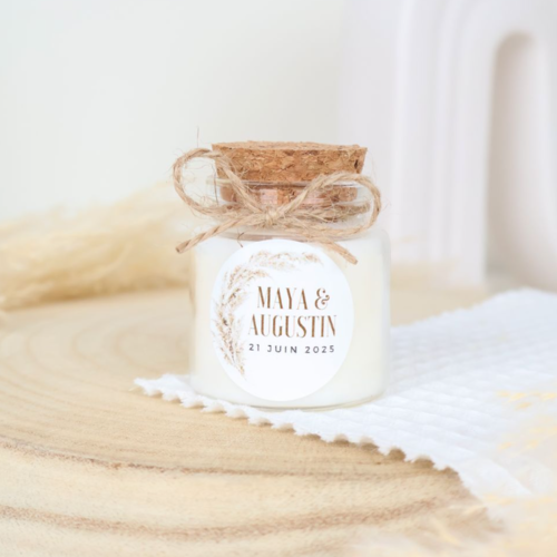 Bougies personnalisées mariage cadeaux invités