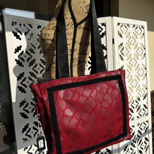 Sac rectangle épaule rouge snake