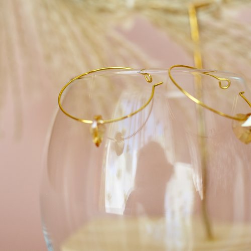 Boucles d'oreilles pendantes en cristal jaune ambre, créoles , design minimaliste mignon, étincelant, cadeaux pour elle