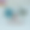 Duo de pin's origami aux couleurs gris bleu