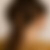 Élastique cheveux avec un cabochon motif japonais rouge et or