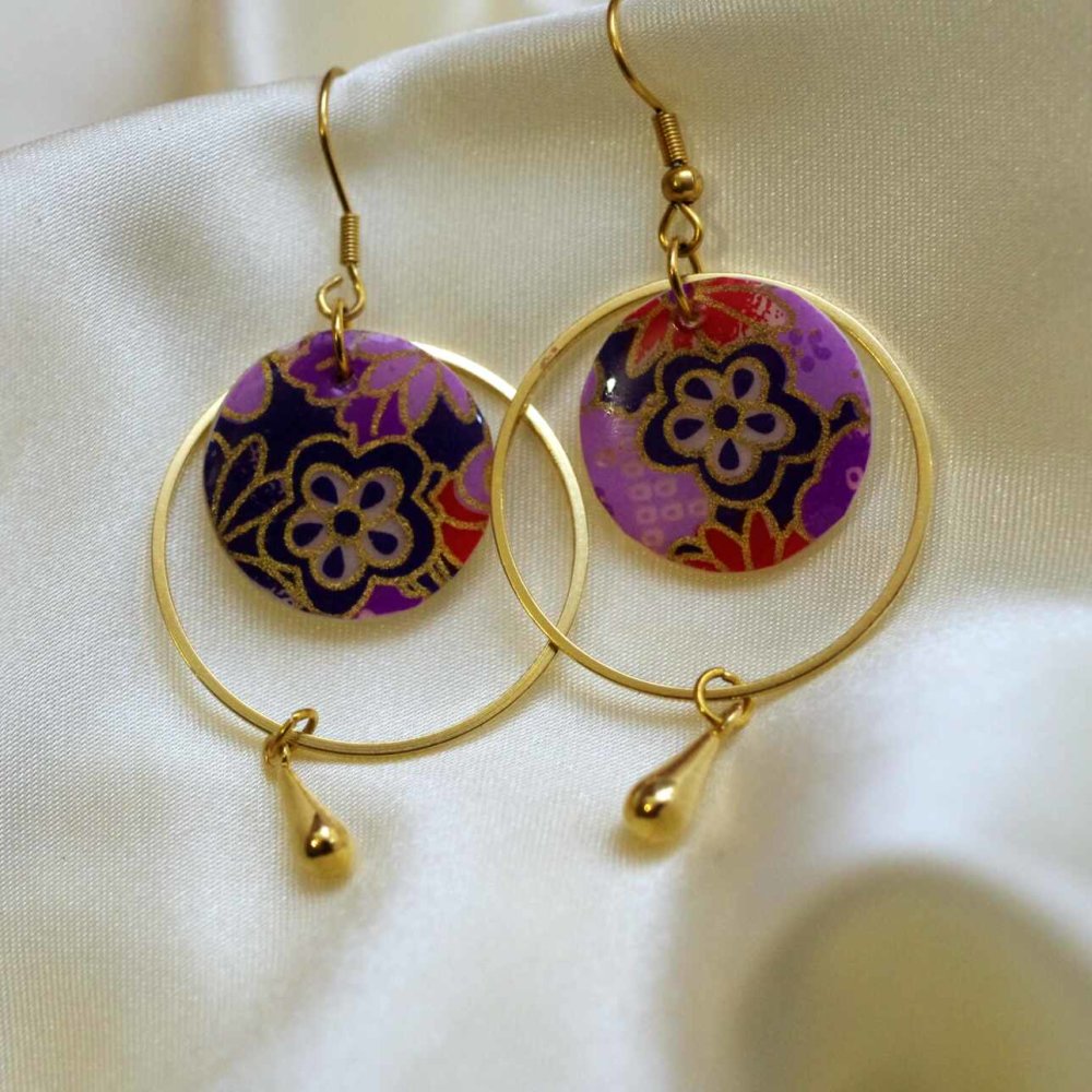 Boucles D'oreilles Géométriques Vintage En Résine - Style Bohème - Parfaite Pour Un Look Unique