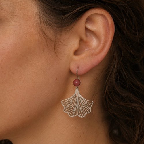 Boucles d'oreilles ginkgo , cadeau pour femme pour les passionnés de la nature
