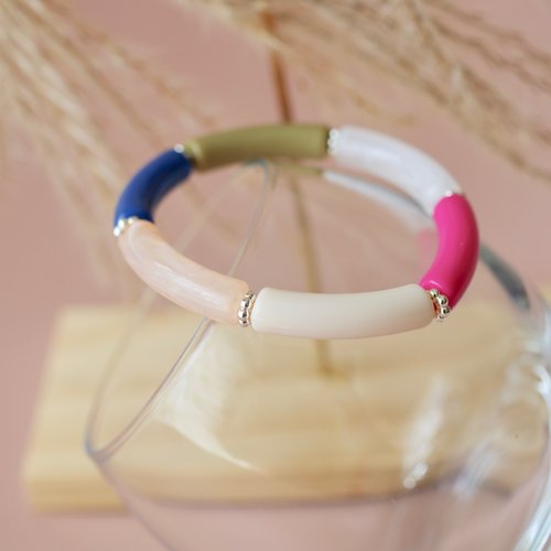 Bracelet perle tube tendance multicolore