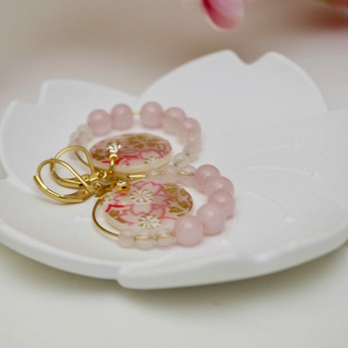 Vide-poche de fleurs de cerisier à la poudre de raysin, plateau à bijoux de fleurs
