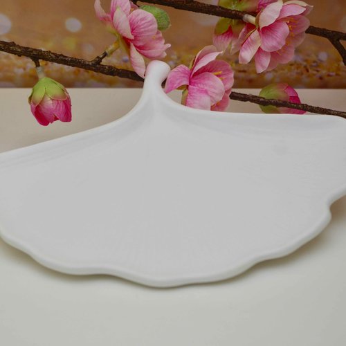 Vide-poches à la poudre de raysin fait main en forme de feuille de ginkgo : plateau à bijoux