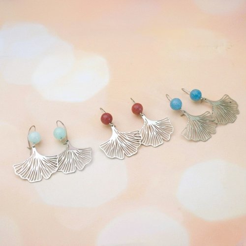 Boucles d'oreilles ginkgo , cadeau pour femme pour les passionnés de la nature