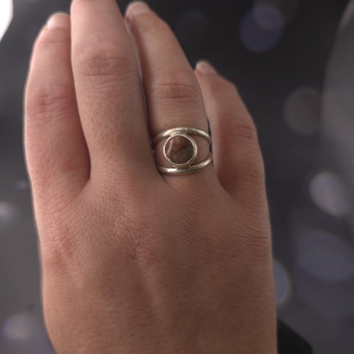 Bague marbre rose de guillestre – pièce unique des hautes-alpes  taille 51