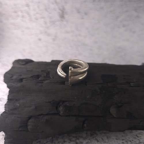 Bague dent de fourchette double taille 53