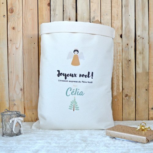 Grand sac de noël personnalisable