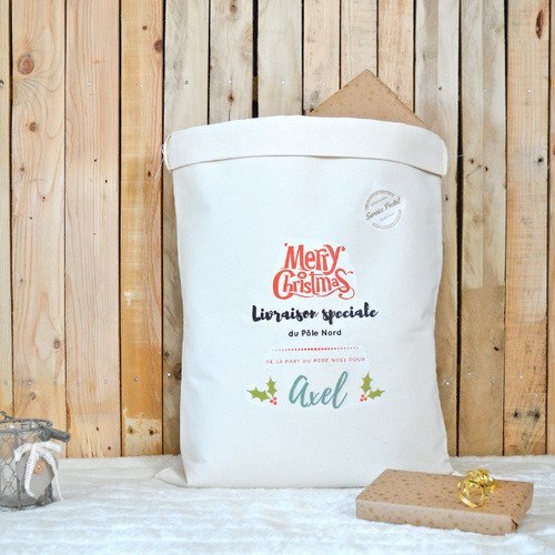 Grand sac de noël personnalisable