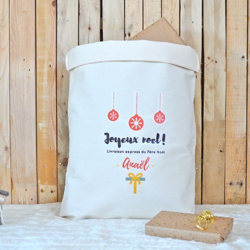 Grand sac de noël personnalisable