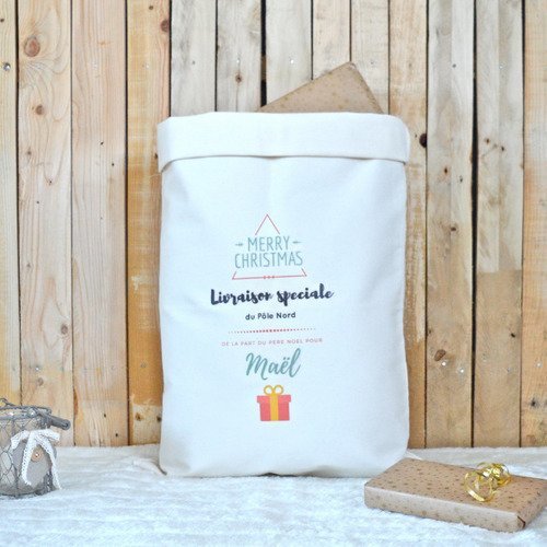 Grand sac de noël personnalisable