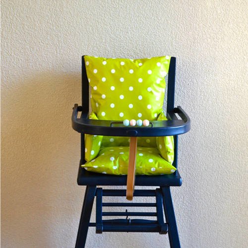 ♦ coussin de chaise haute vert anis pour bébé 