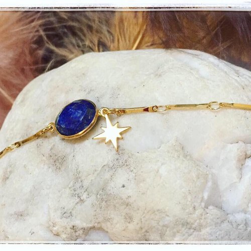 Bracelet  lapis lazuli pierre naturelle
