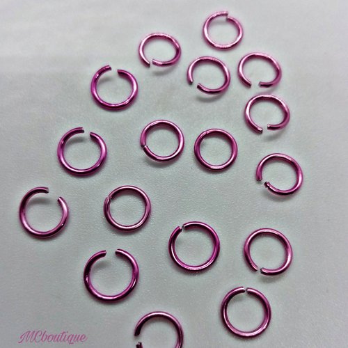 50 anneaux de jonction ouverts métal 6mm rose