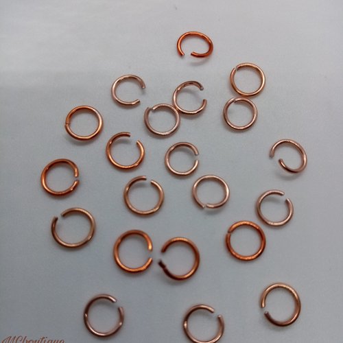 50 anneaux de jonction ouverts métal 6mm orange clair