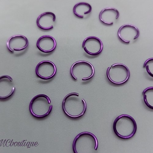 50 anneaux de jonction ouverts 6mm violet