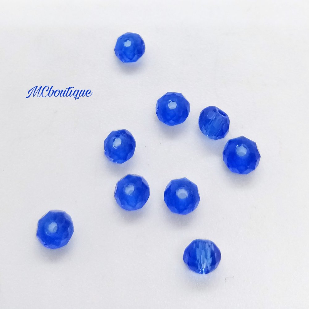 50 perles en verre ronde 4mm bleu nuit //1 