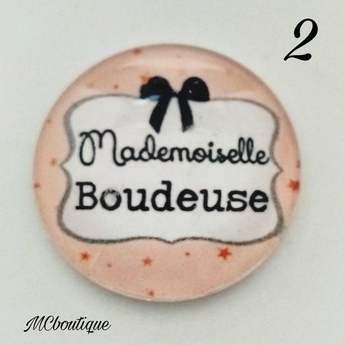 Cabochon mademoiselle boudeuse verre 25mm 20mm 12mm