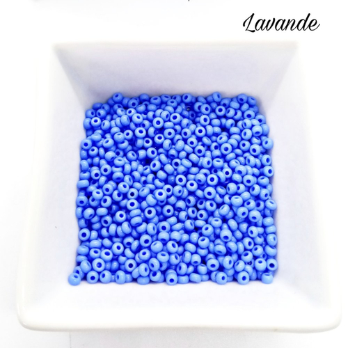 Perles de rocaille 8/0 verre 20g bleu lavande opaque