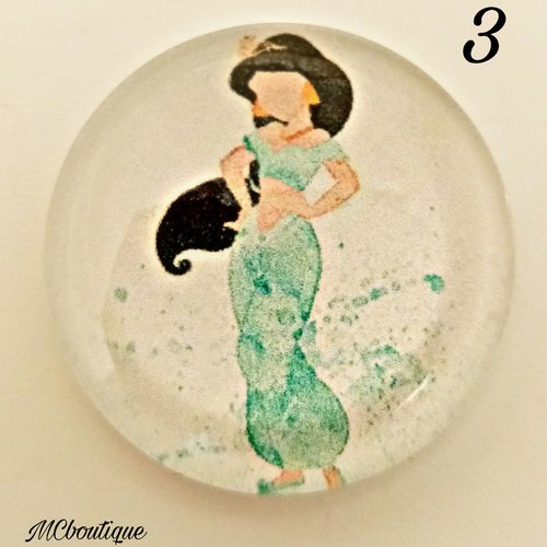Cabochon princesse jasmine verre 25mm