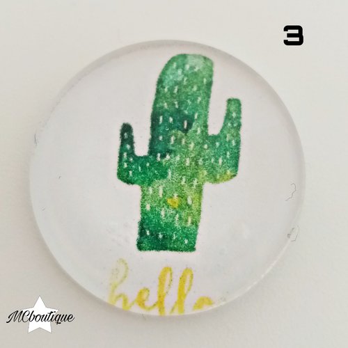 Cabochon cactus verre 25mm