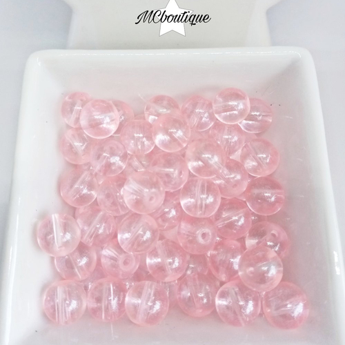 30 perles en verre flashées 8mm rose saumon