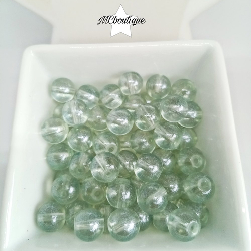 30 perles en verre flashées 8mm gris dépoli