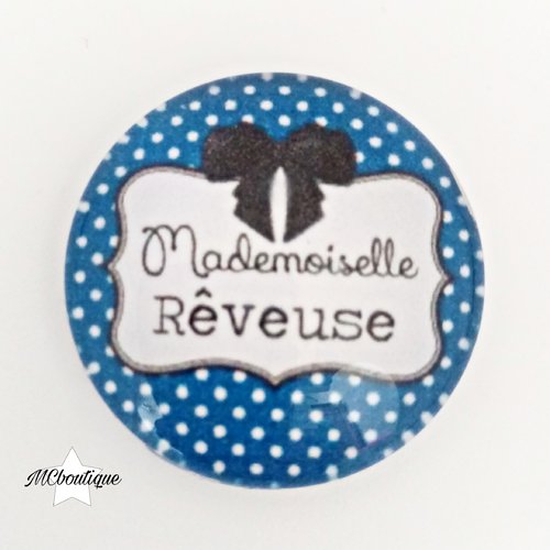 Cabochon mademoiselle rêveuse verre 30mm 25mm 20mm 16mm 14mm 12mm 18x13mm