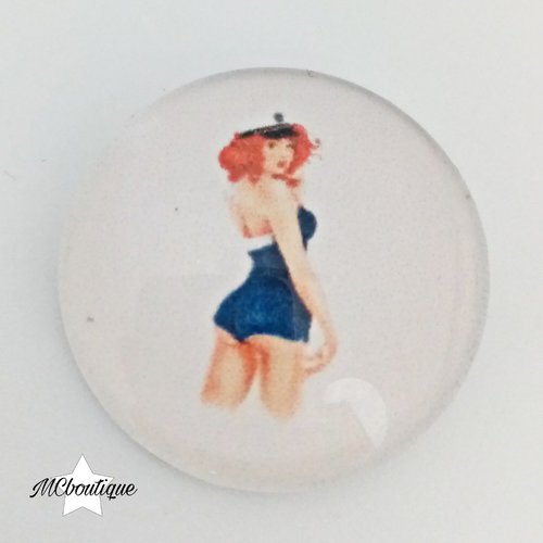 Cabochon pin'up verre 30mm 25mm 20mm 16mm 14mm 12mm 18x13mm