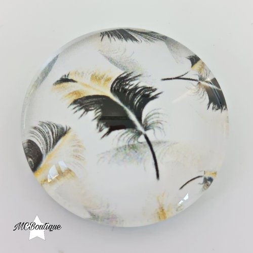 Cabochon plumes style boho verre 30mm 25mm 20mm 16mm