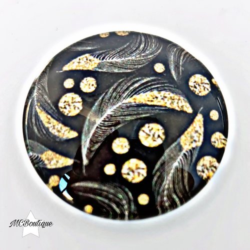 Cabochon plumes style boho verre 30mm 25mm 20mm 16mm