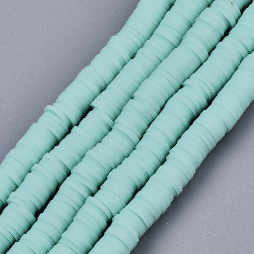 Heishi aigue-marine 100 perles rondelles 6mm pâte polymère