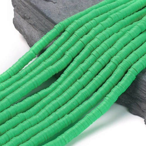 Heishi vert menthe 100 perles rondelles 6mm pâte polymère