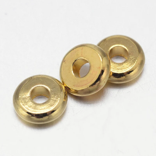 30 perles rondelles intercalaires plates laiton doré 4mm 6mm
