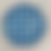 Cabochon rond à pois en verre 25mm bleu