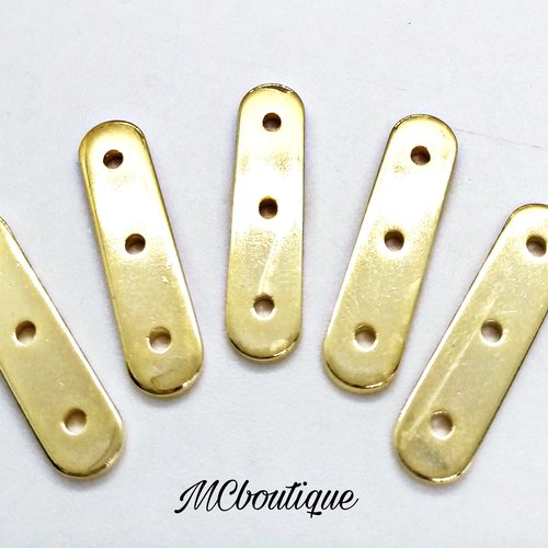 5 plaques connecteurs intercalaires métal doré 23mm