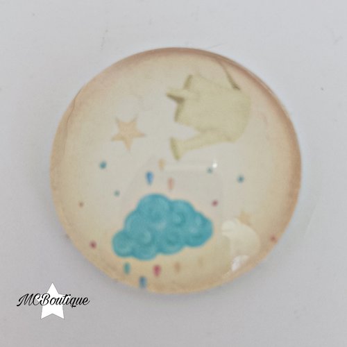 Cabochon nuage et arrosoir verre 30mm 25mm 20mm 16mm