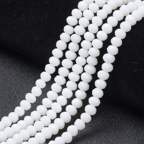 Perles à facettes verre blanc 4mm 6mm