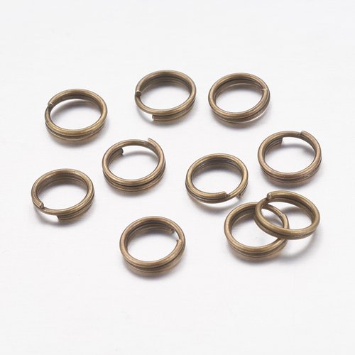 100 anneaux de jonction double métal bronze 6mm