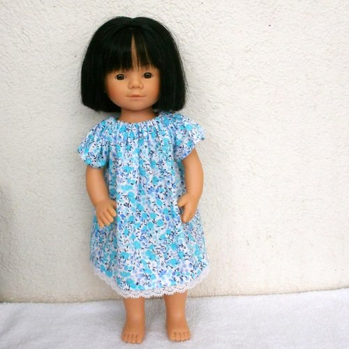 Habits, vêtements poupée marieta (35 cm, d'nenes) : chemise de nuit bleue
