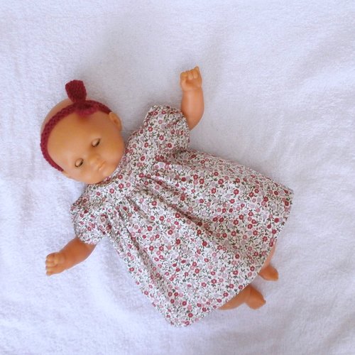 Habits poupon corolle 30 cm - robe fleurie tons roses