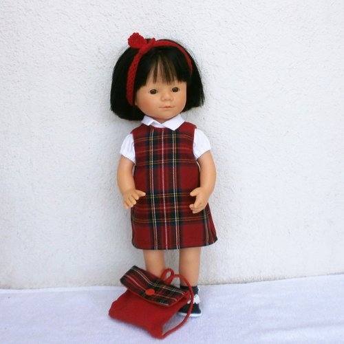 Habits poupée marieta (35 cm) : tenue écolière