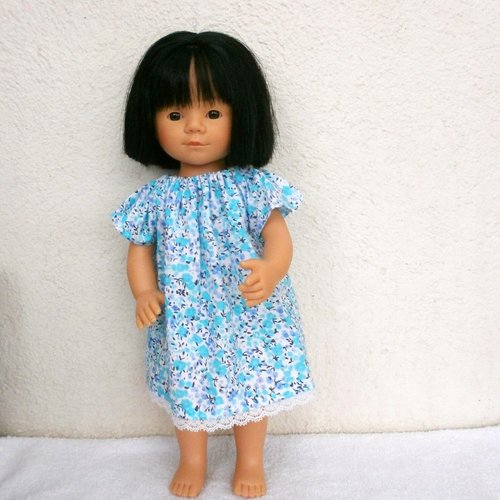 Habits, vêtements poupée marieta (35 cm, d'nenes) : chemise de nuit bleue