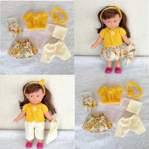 Habits poupée corolle 20 cm, mini corolline : lot ton jaune