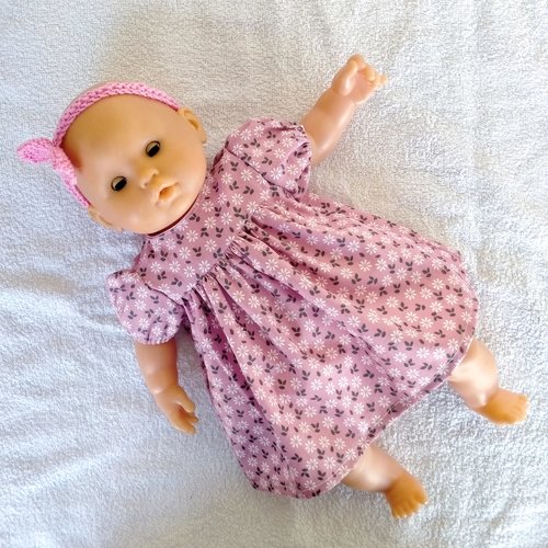 Habits poupon corolle 36 cm -  robe rose fleurie
