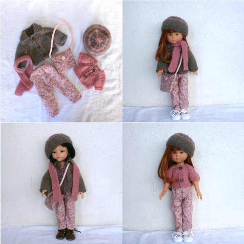 Habits les chéries - tenue d'hiver tons rose/marron glacé