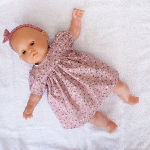 Habits poupon corolle 36 cm -  robe rose