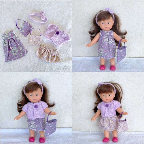 Habits poupée corolle mini corolline : lot tons mauves